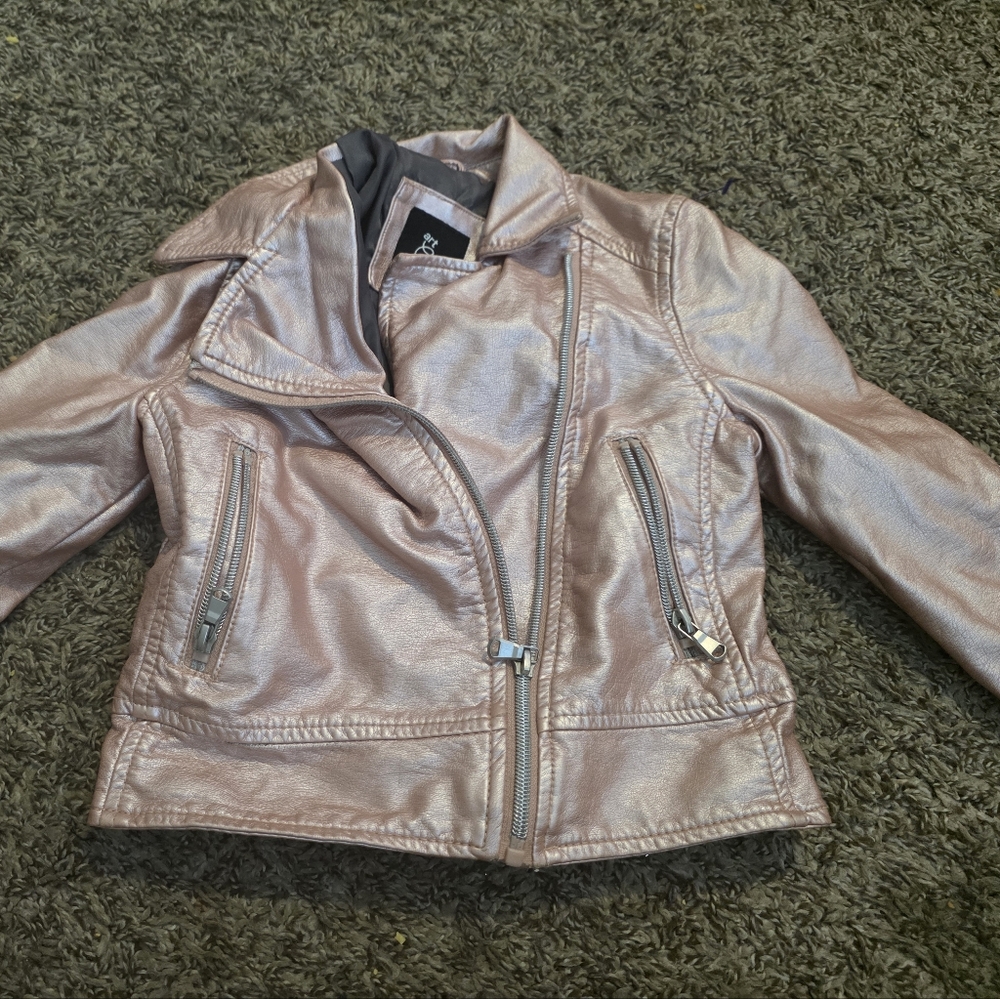 Like new Art Class Girls Pink Faux Leather Jacket Size 4/5 Xs